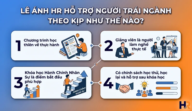 Lê Ánh HR có những chính sách hỗ trợ người học trái ngành