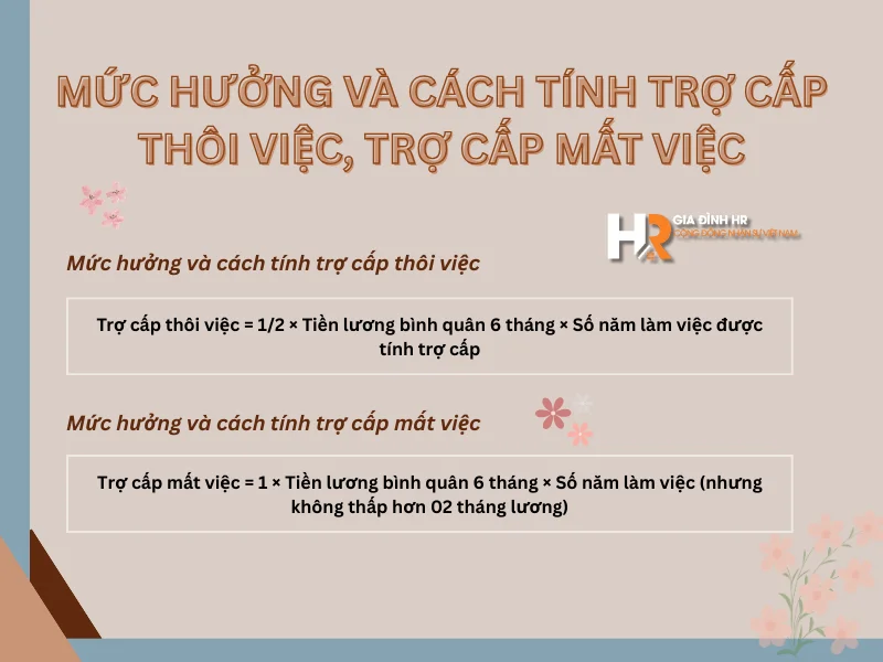 Mức hưởng và cách tính trợ cấp thôi việc, trợ cấp mất việc-min